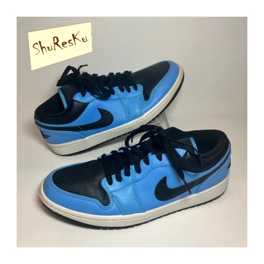Nike Air Jordan 1 Low 'University Blue Black' - Size 9.5 - 553558-403